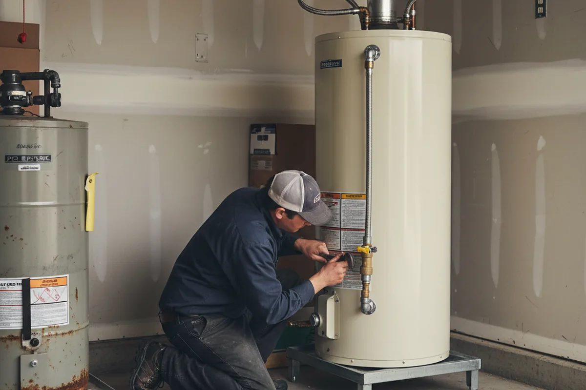 Water heater and shutoff valve replacement in Mason